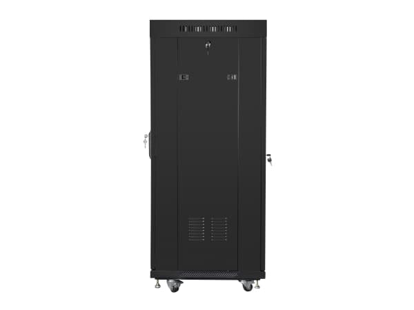 Lanberg - Rack skåp - med 2 kylfläktar, skärm - svart, RAL 9004 - 27U - 19"