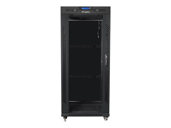 Lanberg - Rack skåp - med skärm - svart, RAL 9004 - 27U - 19"
