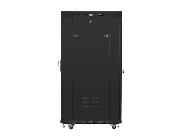 Lanberg - Rack skåp - med skärm - svart, RAL 9004 - 27U - 19"