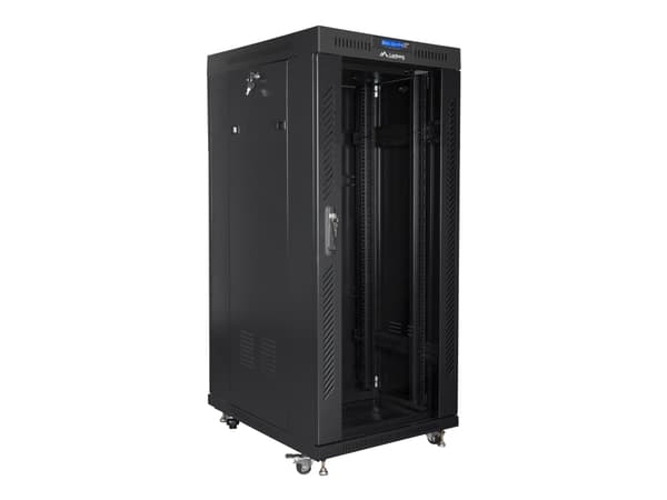 Lanberg - Rack skåp - med skärm - svart, RAL 9004 - 27U - 19"