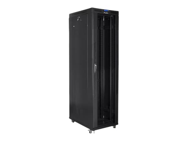 Lanberg - Räkkikaappi - 4 tuulettimella, näyttö - musta, RAL 9004 - 47U - 19"