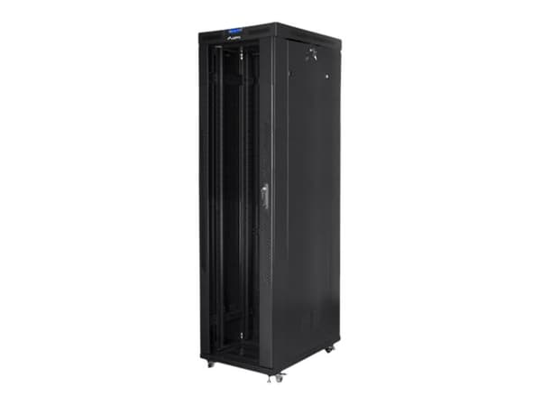 Lanberg - Räkkikaappi - 4 tuulettimella, näyttö - musta, RAL 9004 - 47U - 19"
