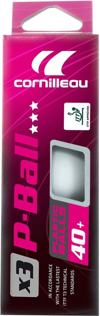 Cornilleau P-Ball ITTF hvit 3 stk.