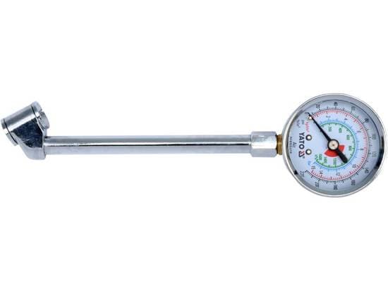 Yato YT-24301, Analog tryckmätare, 0 - 15 Bar, Bär, psi, Rostfritt stål, Rostfritt stål, Tryck