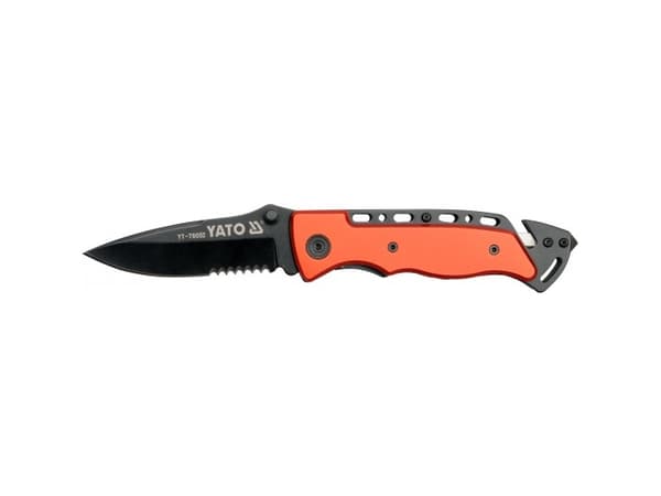 Yato YT-76052, Single, Fällkniv, Drop point, Rostfritt stål, Rostfritt stål, Svart, Grå, Orange