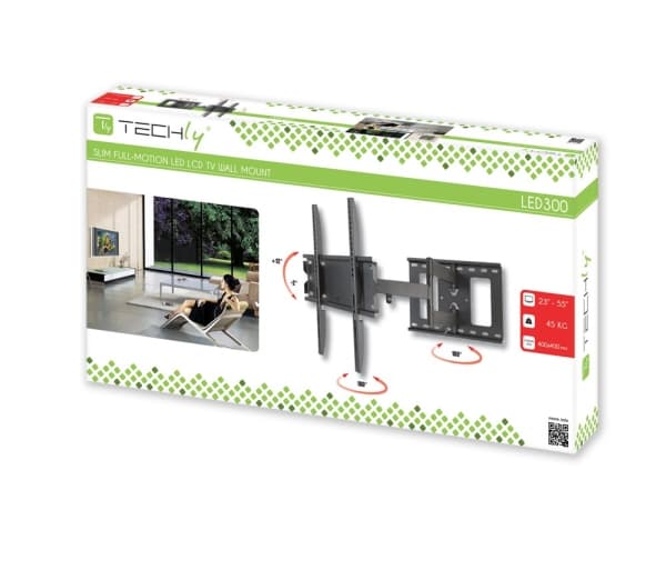 TECHly - Konsol - för LCD-display - svart - skärmstorlek: 23"-55" - väggmonterbar
