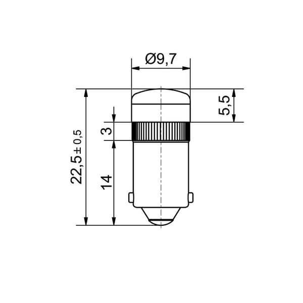 Signal Construct MWKB2244 LED-lampa Blå BA9s 24 V DC/AC