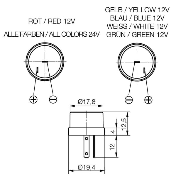 Signal Construct LP18614 LED-signallampa Vit (diffus) 24 V/DC Bulk