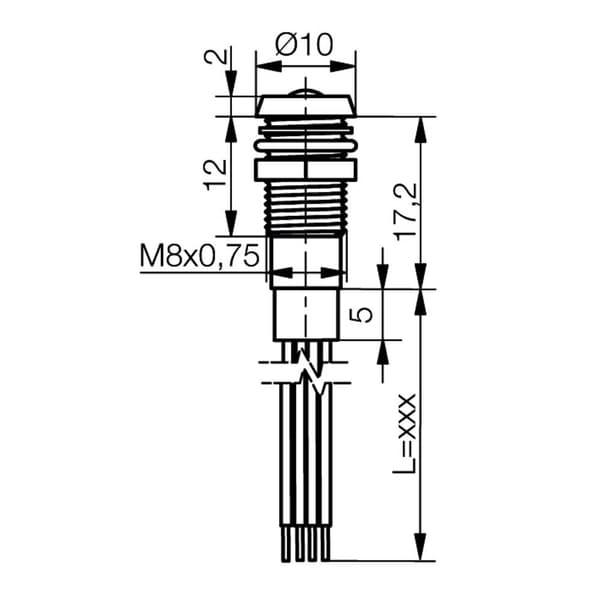 Signal Construct SWBM08952L020 LED-signallampa Röd, grön, blå 12 V/DC Tray