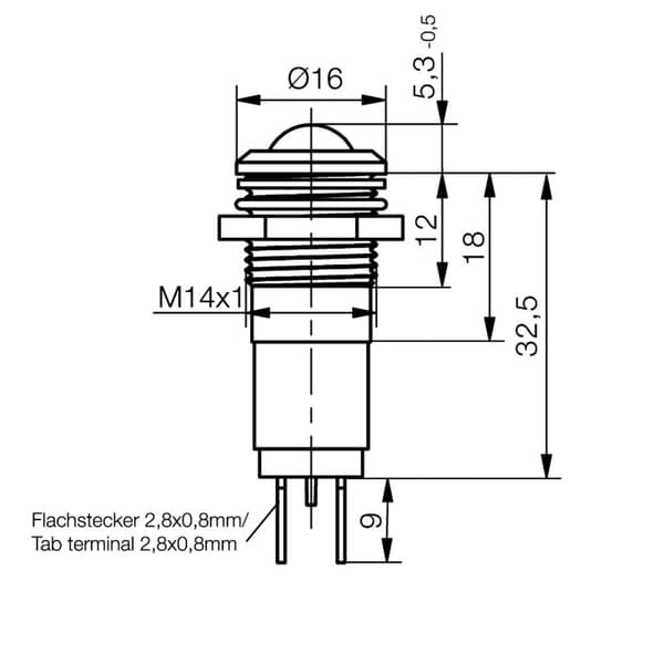 Signal Construct SWBU14128CRA LED-signallampa Gul 230 V/AC, 130 V/DC Tray