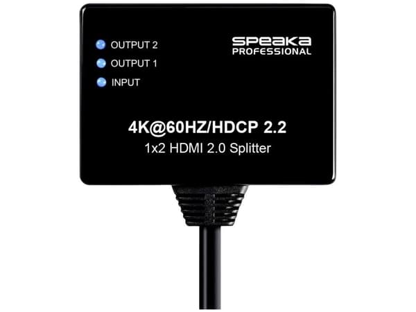 SpeaKa Professional SP-9443508, HDMI, 2x HDMI, 4096 x 2160 piksler, Sort, 4K Ultra HD, 0,6 m