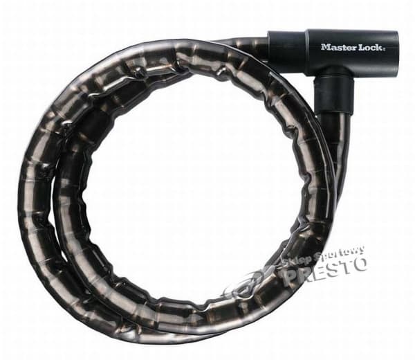 MASTER LOCK 8115EURDPS, Kabellås, Sort, Stål, Vinyl, Vinyl, Stål, Nøkkel