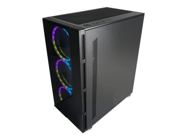 LC Power Gaming 803B Shaded_X - Mid tower - ATX - sidepanel med vindu (herdet glass) - ingen strømforsyning - svart - USB/lyd