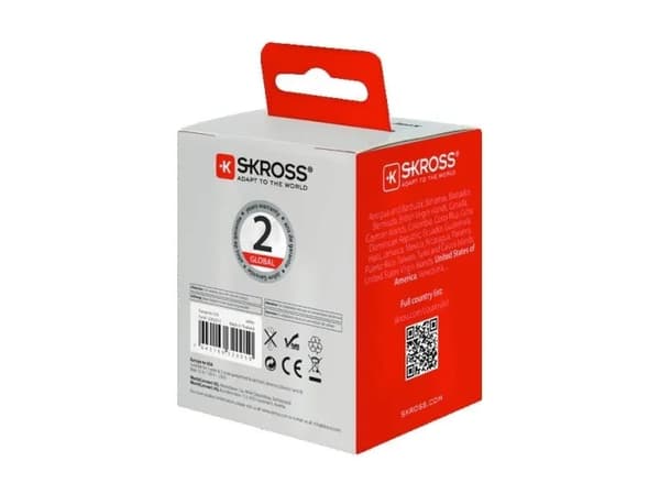 Skross 1.500203-E, Type B, Universal, Type C, Type F, 100-250 V, 15 A, Hvit