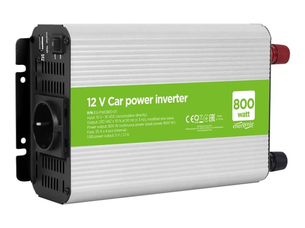 EnerGenie - DC til AC invertteri - DC 10 - 16 V - 800 Watt