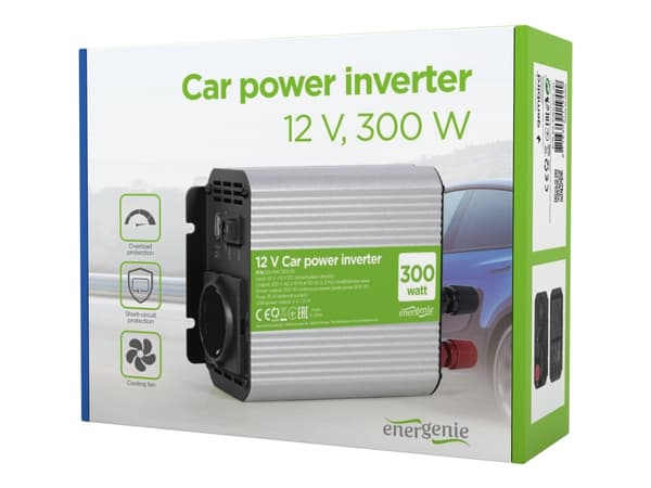 EnerGenie - DC-AC strøminverter - DC 10 - 16 V - 300 watt Grå