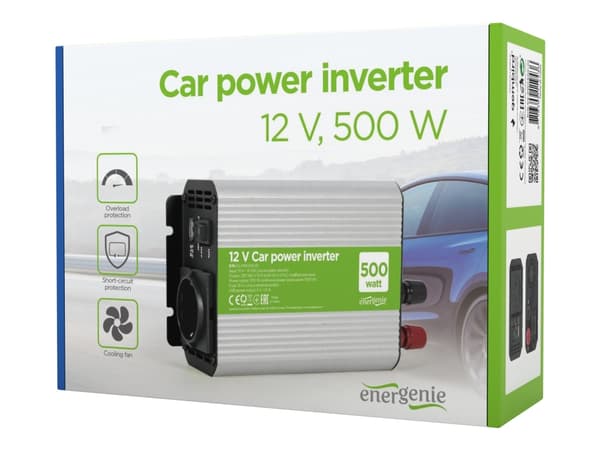 EnerGenie - DC til AC invertteri - DC 10 - 16 V - 500 Watt Harmaa