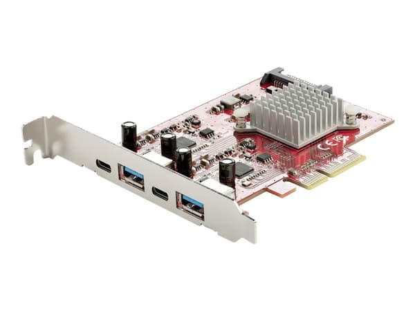StarTech.com 4-Port USB PCIe Card, 10Gbps USB PCI Express Expansion Card w/ 2 Controllers, 2x USB-C & 2x USB-A ports (USB 3.2/3.1 Gen 2), USB/USB-C P