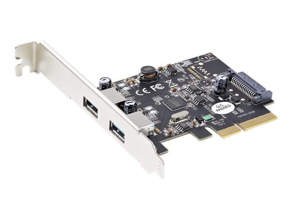 StarTech.com 2-portars USB PCIe-kort med 10 Gbps/port - USB 3.1/3.2 Gen 2 Type-A PCI Express 3.0 x2-värdkontrollexpansionskort - Tilläggsadapterkort Svart