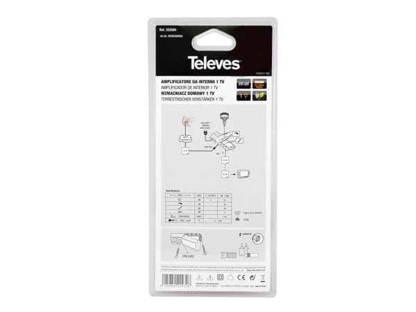 Televes 553504, F, AC, 2,4 W, 220 - 230 V, 50 - 60 Hz, -5 - 45 °C