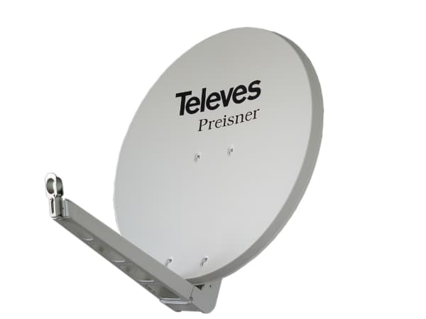 Televes S75QSD-W, 10,7 - 12,75 GHz, 38,5 dBi, Hvit, Aluminium, 75 cm, 750 mm