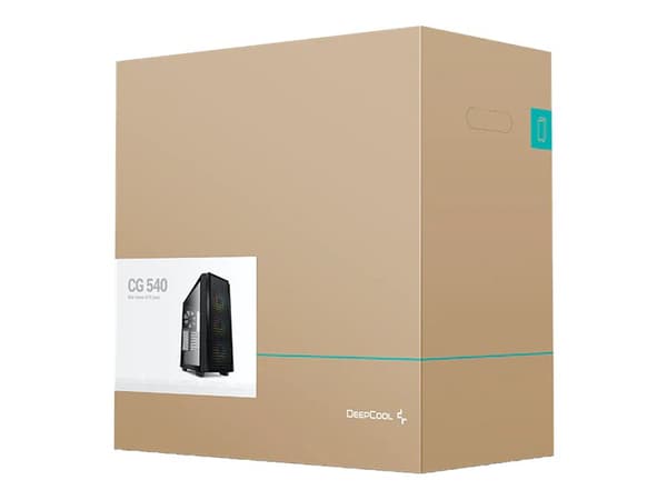DeepCool CG540 - Mid tower - utökad ATX - genomskinlig sidopanel (härdat glas) - ingen strömförsörjning (ATX / PS/2) - svart - USB/ljud Svart