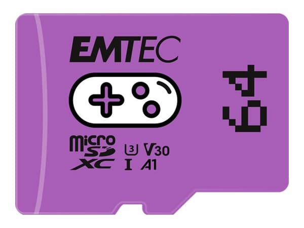 EMTEC Gaming - Flashminnekort - 64 GB - A1 / Video Class V30 / UHS-I U3 - microSDXC UHS-I - purpur