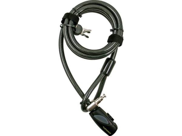 Stanley Family Key Cable Bike Lock 240cm ø12mm, Kabellås, Sort, Akrylonitril-butadien-styren (ABS), Stål, Stål, Nøkkel