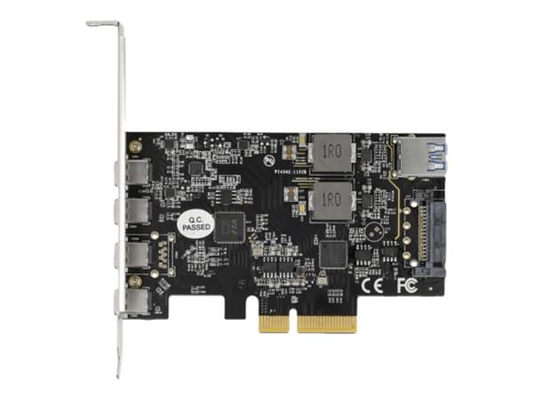 Delock - USB-adapter - PCIe 3.0 x4 lav profil - USB-C 3.2 Gen 2 x 4 + USB 3.2 Gen 2 (internt) x 1