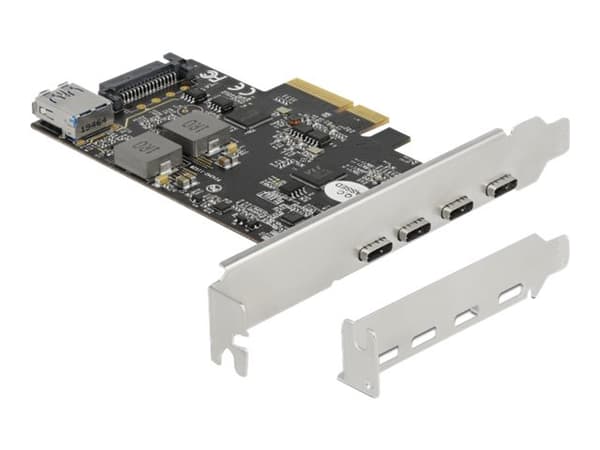 Delock - USB-adapter - PCIe 3.0 x4 lav profil - USB-C 3.2 Gen 2 x 4 + USB 3.2 Gen 2 (internt) x 1