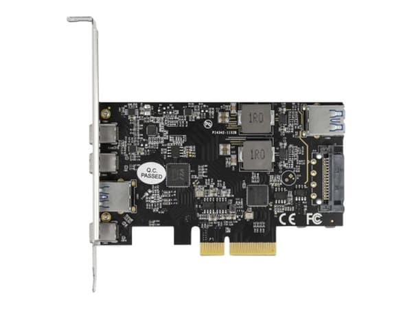 Delock - USB-adapter - PCIe 3.0 x4 lav profil - USB-C 3.2 Gen 2 x 3 + USB 3.2 Gen 2 x 1 + USB 3.2 Gen 2 (internt) x 1