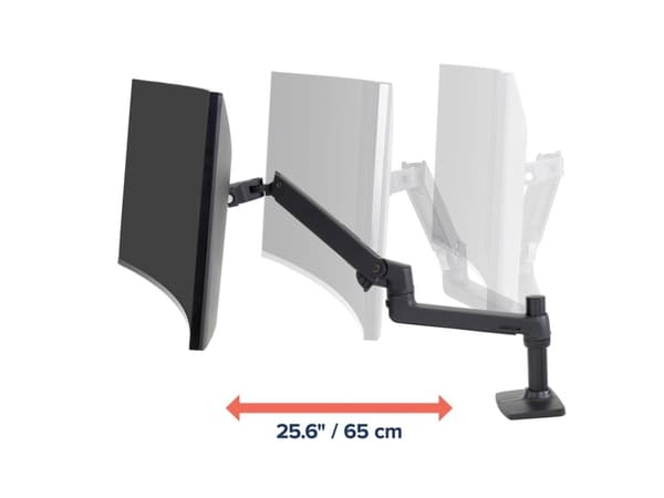 Ergotron LX - Monteringssett (leddarm, skrivebordsklemmemontering, stang, monteringsmaskinvare, forlengelsesdel, stangsokkel) - for LCD-skjerm - lav