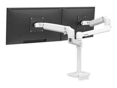 Ergotron LX - Monteringssats (2 armar, bas, 2 polkragar, 2 förlängningar, 13-tums pelare, C-klämma med låg profil för övre montering 18-25 mm) - dubb Svart
