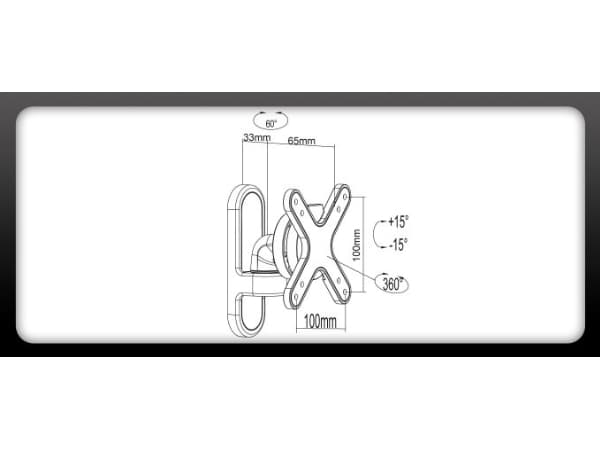 PureMounts PM-Style-23a - Monteringssett (veggmontering) - for TV og skjerm - aluminium - svart, sølv - skjermstørrelse: inntil 28"
