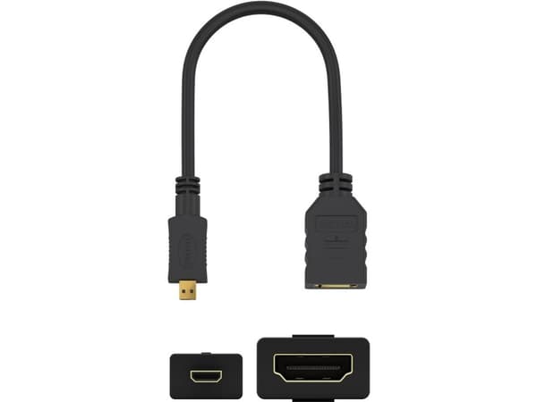 Goobay 58683, micro-HDMI, HDMI, Hankjønn, Sort, Hankjønn, Hankjønn