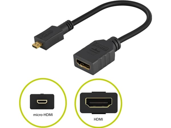 Goobay 58683, micro-HDMI, HDMI, Hankjønn, Sort, Hankjønn, Hankjønn