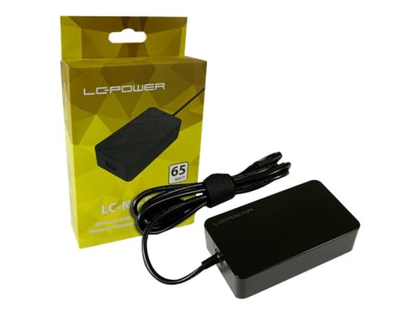 LC Power LC-NB-PRO-65 - Strømadapter - AC 110-240 V - 65 watt - svart