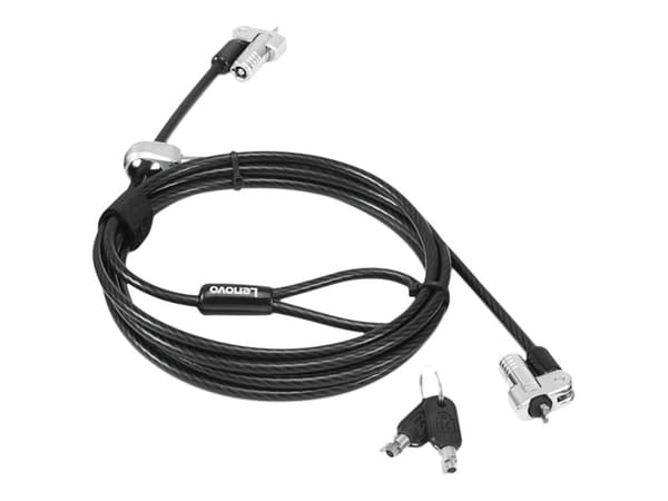 Kensington NanoSaver MasterKey Twin Head Lock Kabellås - Säkerhetskabellås - svart - 2,4 m - för ThinkBook 14s Yoga G2 IAP; ThinkPad L13 Yoga Gen 3;