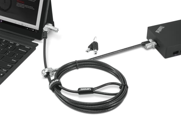 Kensington NanoSaver MasterKey Twin Head Lock Kabellås - Säkerhetskabellås - svart - 2,4 m - för ThinkBook 14s Yoga G2 IAP; ThinkPad L13 Yoga Gen 3;