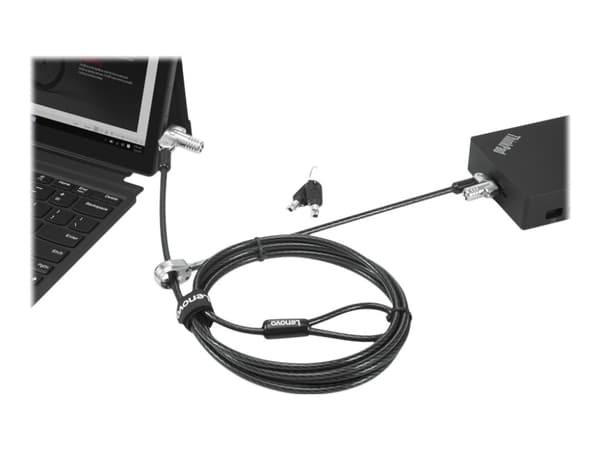 Kensington NanoSaver MasterKey Twin Head Lock Kabellås - Säkerhetskabellås - svart - 2,4 m - för ThinkBook 14s Yoga G2 IAP; ThinkPad L13 Yoga Gen 3;