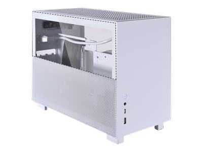 Lian Li Q58 - MT - mini-ITX - sidepanel med vindu (herdet glass) - ingen strømforsyning (ATX / SFX / SFX-L) - hvit - USB/lyd Hvit