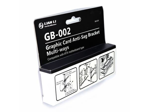 Lian Li GB-002, Universell, Grafikkortholder, Stål, Sort, 2 stykker, 128,4 mm