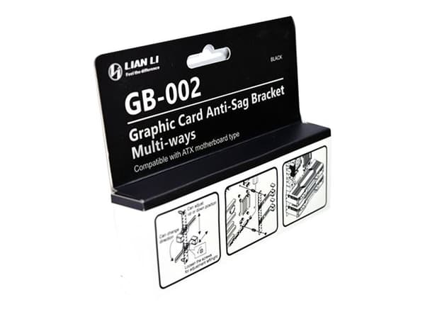 Lian Li GB-002, Universell, Grafikkortholder, Stål, Sort, 2 stykker, 128,4 mm