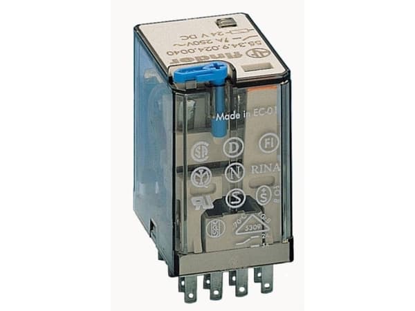 Finder 55.34.9.110.0000 Stikrelæ 110 V/DC 7 A 4 x omskifter 10 stk