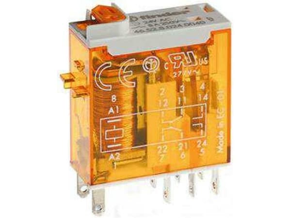 Finder 46.52.8.012.0040 Stikrelæ 12 V/AC 8 A 2 x omskifter 1 stk