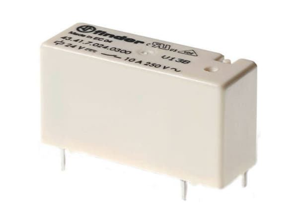 Finder 43.41.7.012.5001 Piirilevyrele 12 V/DC 10 A 1 x vaihtokoskettimen 20 kpl