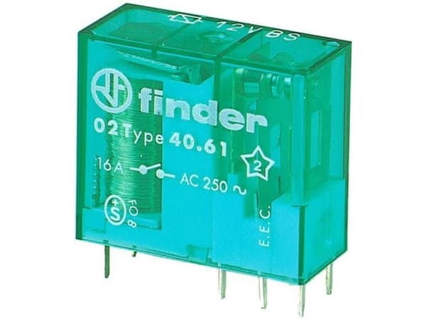 Finder 40.61.6.012.4000 Printrelæ 12 V/AC, 12 V/DC 16 A 1 x skiftekontakt 1 stk