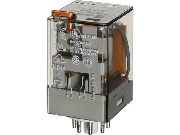 Finder 60.12.8.230.0054 Stikrelæ 230 V/AC 10 A 2 x omskifter 1 stk