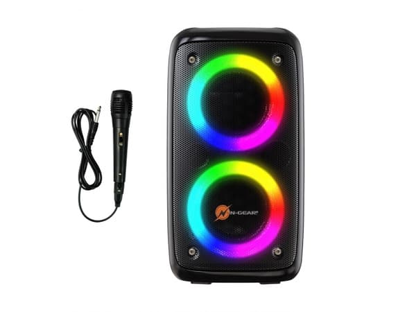 N-GEAR LET''S GO PARTY 23M, 100 W, Ledning & Trådløs, Sort, MP3, MicroSD (TransFlash), Innebygget Sort
