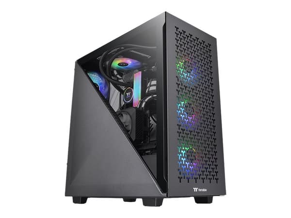 Thermaltake Divider 300 TG Air - Mid tower - ATX - genomskinlig sidopanel (härdat glas) - ingen strömförsörjning (PS/2) - svart - USB/ljud
